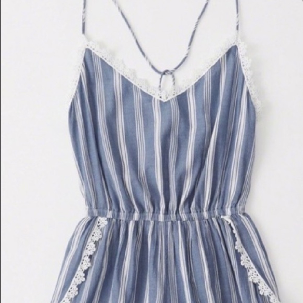 White and blue Abercrombie and Fitch romper